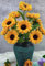 YOOTOM Sonnenblume Blumenstrauß Pfeifenreiniger Blumenset Pipe Cleaners Chenille Stems Flower Kits mit 220 Stück Pfeifenreiniger Chenilledraht,15 Grün Basteldraht,Klebeband,3 Klebestift