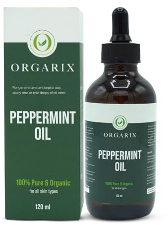 ORGARIX - 100% Pure Peppermint Oil - 120ml - Mice & Spider Repellent - Peppermint Essential Oil for Diffusers & Headache Relief - for Hair & Skin Care