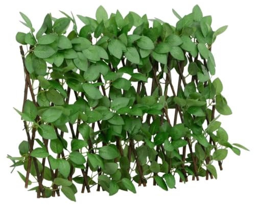 LAPOOH Rankgitter mit Künstlichem Efeu 5 STK. Erweiterbar 180x30 cm, Rankhilfe, Spaliere Und Rankhilfen, Kletterhilfe Für Pflanzen, Rosenstütze, Tomatenturm, Kletterrosen, Rosenrankgitter - 366585