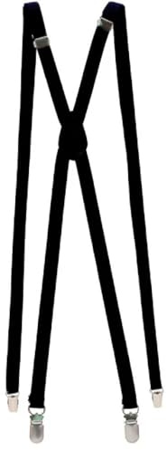 YUEZHAN Hosenträger Suspender Hosenträger Für Damen Und Herren Unisex Schmal Dünn Hosenträger Verstellbare Hosenträger Clip-On-Hose Hosenträgergürtel Schwarz