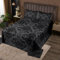 Homemissing Schwarz Damask Tagesdecke 240x260cm Kinder Vintage Floral Bettüberwurf für Jungen Mädchen Antique Viktorianisch Barock Steppdecke Gotik Bone Skeleton Wohndecke
