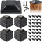 Guiran 16er Pack schwarze Kunststoff Pfostenkappen 9x9 cm – Wetterfeste quadratische Abdeckkappen inkl. Montageschrauben