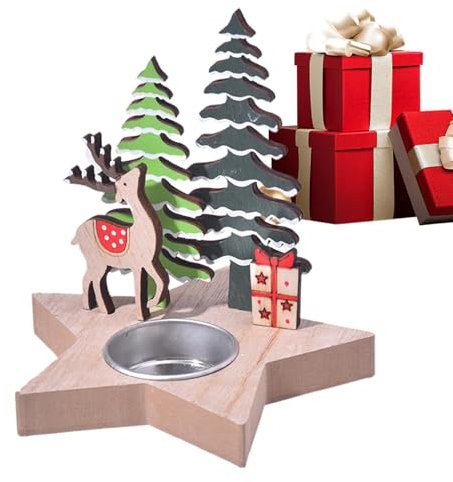 Christmas Candlestick, Holzkerzenhalter, Kerzenhalter, Elk-Kerzenhalter