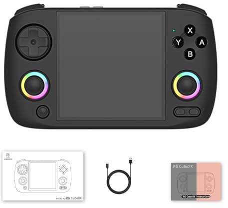 New RG CubeXX Handheld Game Console,Retro Handheld Game Console,4.0 Inch Screen Linux System,Support 2.4G Wireless Gamepad TV Output 5G WIFI Bluetooth 4.2 Black