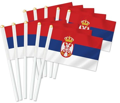 25 Stück Serbien Handheld Flagge, Dekor Hand gehalten Hold Fahne, Dekoration Banner hand Serbia