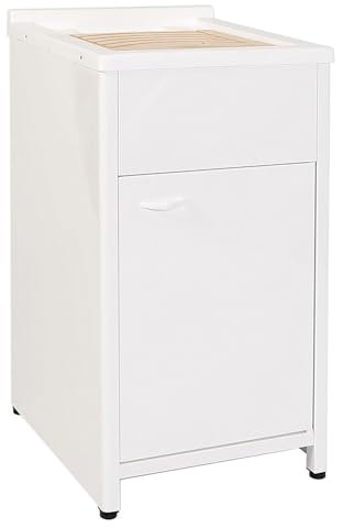 Bonussi Mobile Lavatoio da Esterno in Polipropilene e Alluminio 45x50x83 cm Bianco