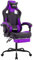 SUKIDA Gaming Stuhl, Ergonomischer Gaming-Stuhl mit Fußstütze, Racing Gaming Chair Kopfstütze Verstellbarer Computerstuhl Höhenverstellbar Lendenwirbelstütze für Homeoffice und Gaming Lila