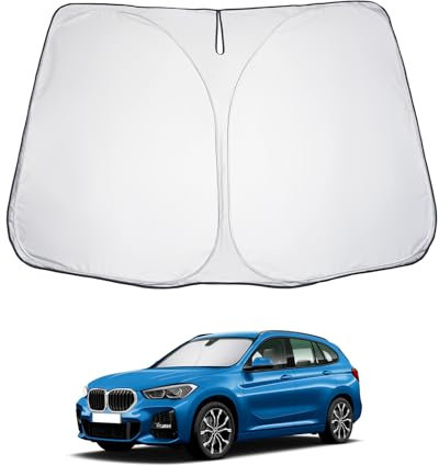 LUWU Parasol para Coche Compatible con BMW X1 U11 / X1 F48 2016-2024 2025 Parasol de Coche Cubierta Frontal Parabrisas Interior Oscurecimiento Protección UV iX1 U11 Accesorios