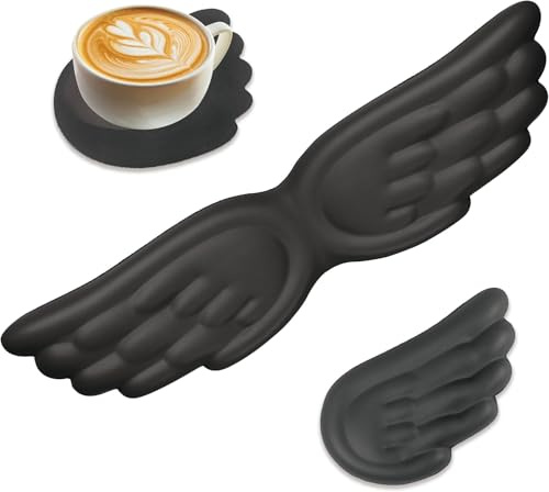 2 Pièces Poignet En Forme De Nuage pour Clavier, Poignet pour Clavier Ailes d'Ange Repose, Poignet Antidérapant pour Pc Gaming, Accessoires Informatiques, Protège - Poignets, pour Claviers, souris