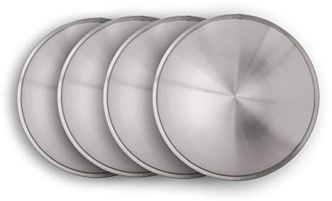 Hansen Styling Parts Universell passendes Radzierblendenset (4 Stück) 13 Zoll - Moon Caps für PKW, Oldtimer, Youngtimer (aus Edelstahl)