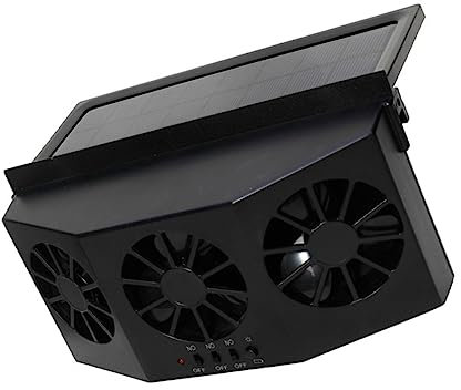 GALPADA Car Ventilation Fan Solar Power Fresh Driving Quick Removal of Smoke Odors