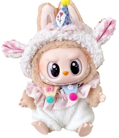 Xiujuers Bekleidung für 17cm Labubu Plüsch, Kuscheltier Kleidung Outfit nur Bekleidungs zubehör für 17cm Labubu Plush Pullover Hoodie Bekleidung DIY Kinder Geschenke (A)