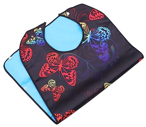 BEBEMOKO Wiederverwendbares Waschbares Erwachsenen-lätzchen Mit Wasserfestem Overflow-schutz Verstellbar Mit Abnehmbarem Krümelfänger Als Essschutz Für Senioren Und Erwachsene Beim Essen