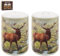 The Leonardo Collection Macneil Studios Salz- und Pfefferstreuer-Set aus Porzellan mit Hirsch-Illustration, rustikales Wildtier-Design, eleganter Bauernhaus-Stil, Küchengeschirr