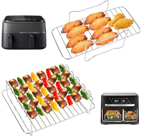 Freidora de aire caliente, accesorio para freidora de aire caliente, rejilla para freidora de aire caliente, compatible con Philips Airfryer Dual Basket 3000 Series, 9L, NA350/00, NA352/04