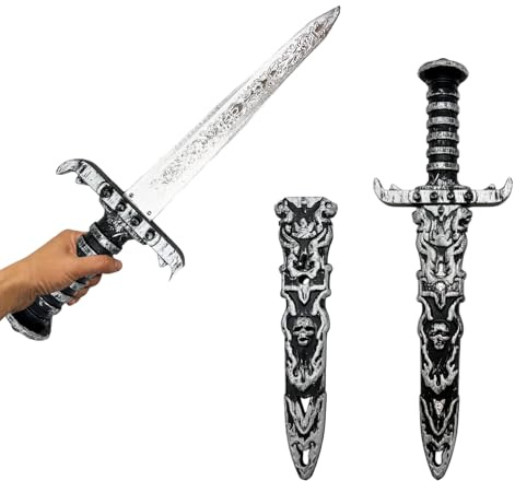GIFANEO 2 Stück Dolch Kunststoff,Halloween Schwerter,Piratensäbel Requisite Falsches,Schwert Spielzeugschwert,Piratenparty Requisiten,Halloween Cosplay Partygeschenke.