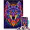 Anspruchsvolles Spiel und Familienspaß Neon Wolf Puzzle 1000 Teile für Jugendliche 38x52cm Tolles Geschenk für Spiele für und ab 14 Jahren