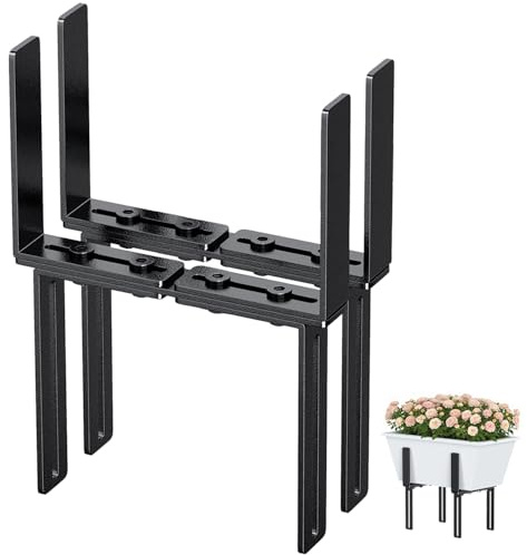 2er H-Form Blumenkastenhalterung, Balkonkastenhalter Ohne Bohren Passend für Balkongeländer von 1,5–32 cm und Blumenkasten von 15–23 cm, Balkonkasten Halterungen für Blumenkasten Geländer