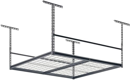 Edsal MuscleRack Ceiling Storage Rack | 120x120 cm | Height Adjustable Overhead Garage Storage | Heavy Duty 135kg Load Capacity | Steel Mesh Base (1)