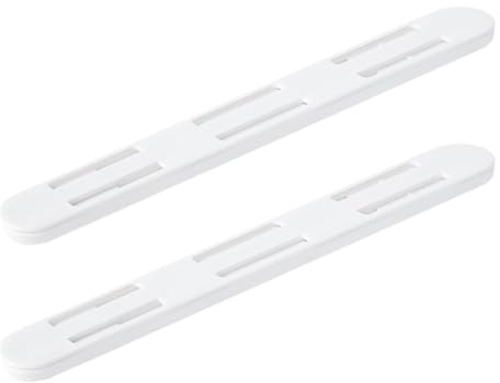 Homeponnew Drawer Slides for Cabinets and Bins, 2-Pack White Pull-Out Rail Tracks, 26.4 cm Plastic Runner Guides for Kitchen, Closet, Shelf, Smooth Sliding Storage Hardware