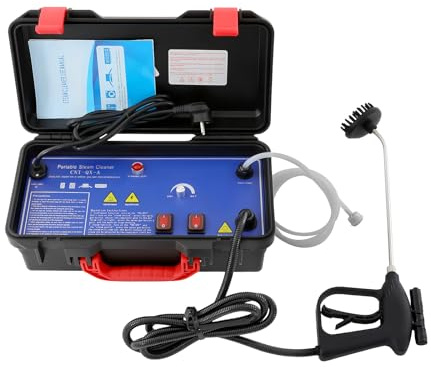5 Bar Hochdruck Dampfstrahler 3000W 220V Tragbare Dampfreinigungsmaschine mit Gesteuerter Spritzpistole und 3m Schlauch für Auto, Küche, Bad und Möbel