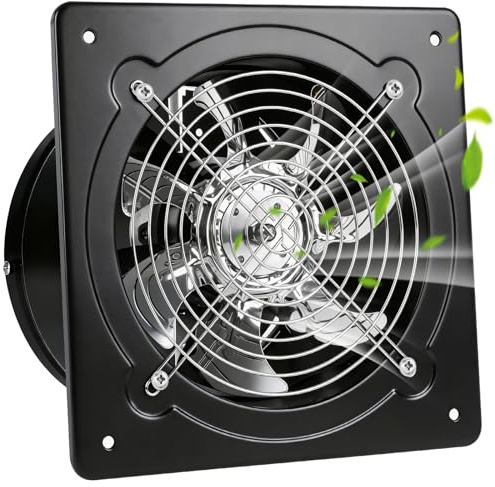 200 mm Extractor Fan 1050 m³/h, Bathroom Fan 200 mm with Return Flap, Smoke Flue Wall Fan, Exhaust Air, Protection Against Moisture, Improved Air Quality, Exhaust Kitchen 200 mm for Garage Basement