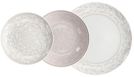 Servizio di Piatti da Tavola in Ceramica Celine Beige 18 Pezzi Tognana