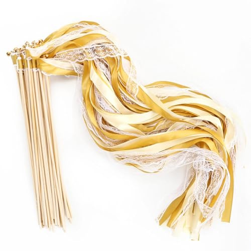 30 Stück Wedding Wands Hochzeitsdeko Zauberstäbe Hochzeit Luftschlangen mit Glöckchen Hochzeit Deko für Hochzeiten Geburtstage Partys Feiertagsfeiern Verwendet