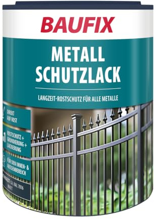 BAUFIX Metall Schutzlack anthrazitgrau, matt, 1 Liter, Buntlack, Metallfarbe mit Rostschutz zum Streichen, Lack & Grundierung