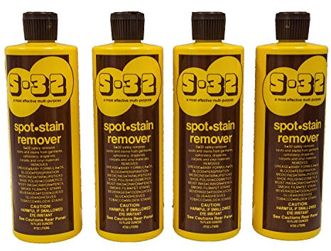 S-32 Spot Stain Remover, Safely Removes Stubborn Spots and Stains, Commercial Use, Household Needs, 15.2 Ounces, 4 Pack