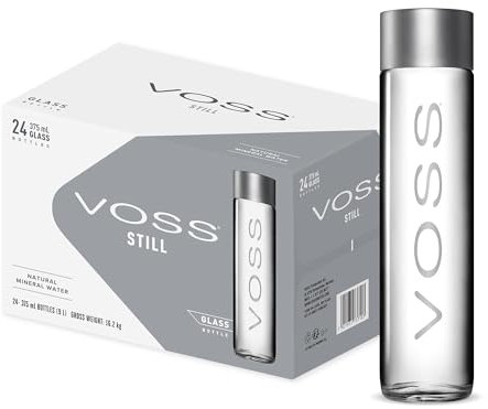 VOSS Still Water, Pack of 24 x 375ml VOSS Original Glass Bottles, Natural Mineral Water