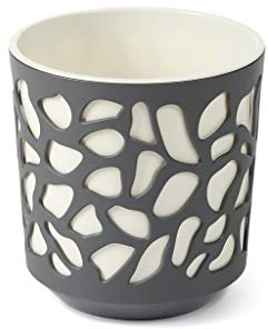 Duet Blumentopf Ø 25,5, H:27 cm | Blumendarm | Anthrazit + Ecru | Bunte Pflanztöpfe für Innen & Außen (Ø 255 mm, Anthrazit + Ecru)