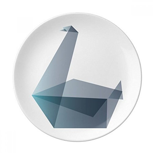 DIYthinker Origami Abstrakt Gans Geometrische Form Dekorative Porzellan Dessertteller 8-Zoll-Dinner Home Geschenk 21cm Diameter Mehrfarbig