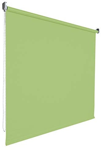 Kettenzugrollo Seitenzugrollo Tür Fenster Rollo Vorhang 14 Farben Breite 62 bis 202 cm Länge 180 cm lichtdurchlässig halbtransparent Metall Träger Wandmontage Deckenmontage (202 x 180 cm / Grün)