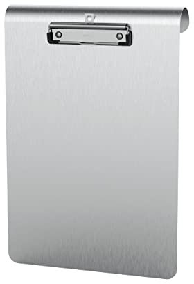 Schreibplatte Maulmedic, Klemmbrett zum Einhängen, DIN A4 hoch, Eloxiertes Aluminium, 8 mm Klemmweite