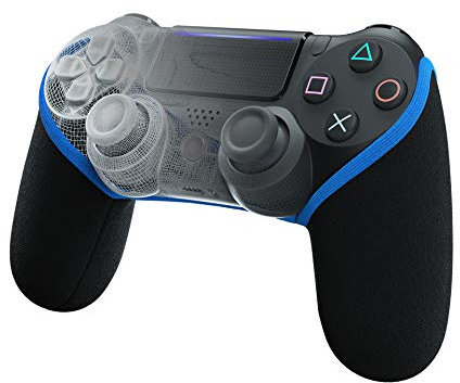 SMART GRIP Controller Hülle - kompatibel zu PS4 - Das ultimative Controller Anti-Sweat und Anti-Rutsch Upgrade, Waschbar (Schwarz/Blau)