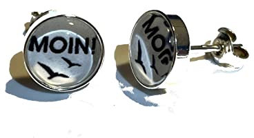 Moin Moin 925 Sterling Silber 8mm Ohrringe Ohrstecker