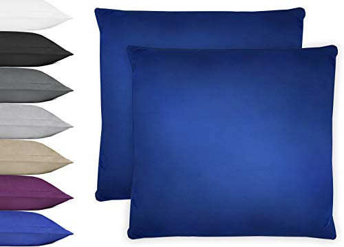 NatureMark Lot de 2 Housses de Coussin en Microfibre 100% Polyester avec Fermeture éclair 40 x 40 cm Bleu Royal