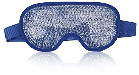 NEWGO Cooling Eye Mask for Puffy Eyes, Reusable Hot Cold Therapy Gel Cold Eye Mask for Migraine, Headache, Dark Circles, Dry Swollen Eyes, Sinus Pain-Dark Blue