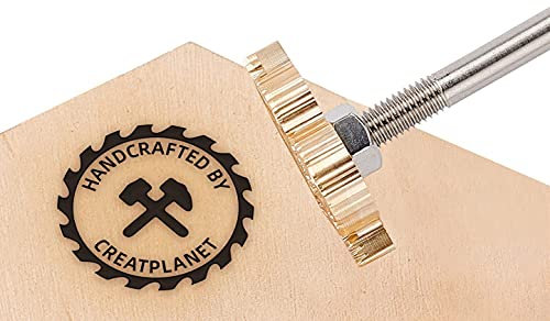 CREATPLANET Holz Leder Kuchen Brandeisen 1.2 Brandeisen-Stempel Benutzerdefiniertes Logo BBQ Heizstempel Mit Messingkopf Und Holzgriff Für Backen Und Handgefertigtes Design - Hammer & Axt