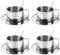 ZENFUN 4 Stück 200 ml Edelstahl-Kaffeebecher-Set, Espressotassen, doppelwandige Kaffeebecher, Trinkgeschirr für Latte, Cappuccino, Milch, Tee