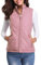 fuinloth Manteaux Sans Manches Femme, Léger Automne Doudoune Zippé Veste Hiver Gilet Rose M
