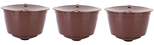 CENPEK Lot de 3 filtres à capsules de café réutilisables pour capsules de café D-o-l-c-e G-u-s-t-o Nes-cafe pour maison, cuisine, bureau, usage extérieur (marron)