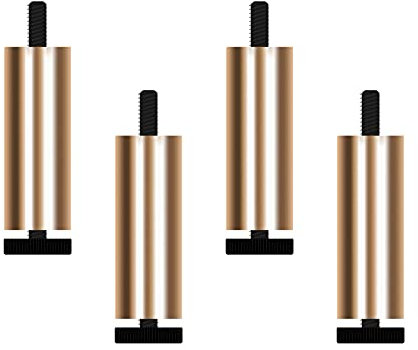 4pcs Aluminiumlegierung Möbelfüße/StuhlBein/Verstellbare füße/Schrankbeine/Ersatzbeine/m8 Gewinde (metrisch 8mm)/?für Kommode,Sideboard,Beschichtungstisch,Werkbank (8cm/3.1in,Gold)