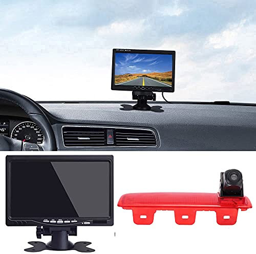 7 Zoll TFT LCD Bildschirm Auto Monitor + Bremsleuchte Auto Dach Rückfahrkamera Set Ersatz für Renault Dacia Dokker Logan MCV Express Kasten 62180802 89037432 8200690117 8200690118 62180801 89037431