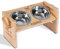 OXYEFEI Gamelles Surélevée pour Chat et Chien Personnalisée, Gamelle pour Chats et Petits Chiens avec Nom Gravé，Réglableset avec 2 Bol en Inox et Pieds Antidérapants (style 2), 34cm×18cm×20cm