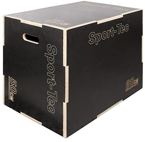 Sport-Tec Sprungtrainer 3-in-1 Plyo Box aus Holz, 75x60x50 cm