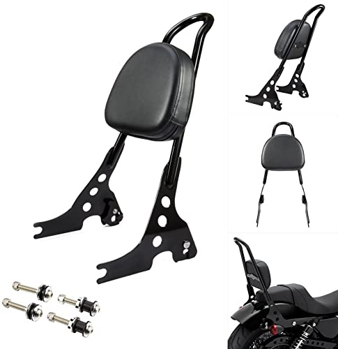 Benlari Passenger Backrest Detachable Sissy Bar Pad Compatible 2004-2023 for Harley Davidson Sportster XL1200 XL883 SuperLow Iron 883 1200 48 Black