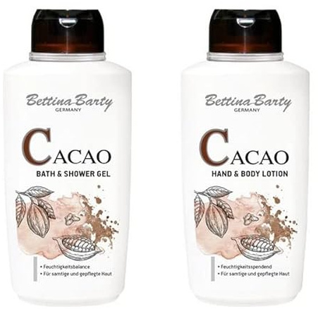 Bettina Barty Cacao Bath & Shower Gel + Hand & Body Lotion, je 500 ml