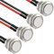 RUNCCI-YUN 4pcs 16mm Taster Wasserdicht,Metall Drucktastenschalter ，Edelstahl,12V Momentanen Druckschalter, für hupen, Klingel,Auto Runde Mini Drücken Taster (Hervorstehend) (mit Draht)